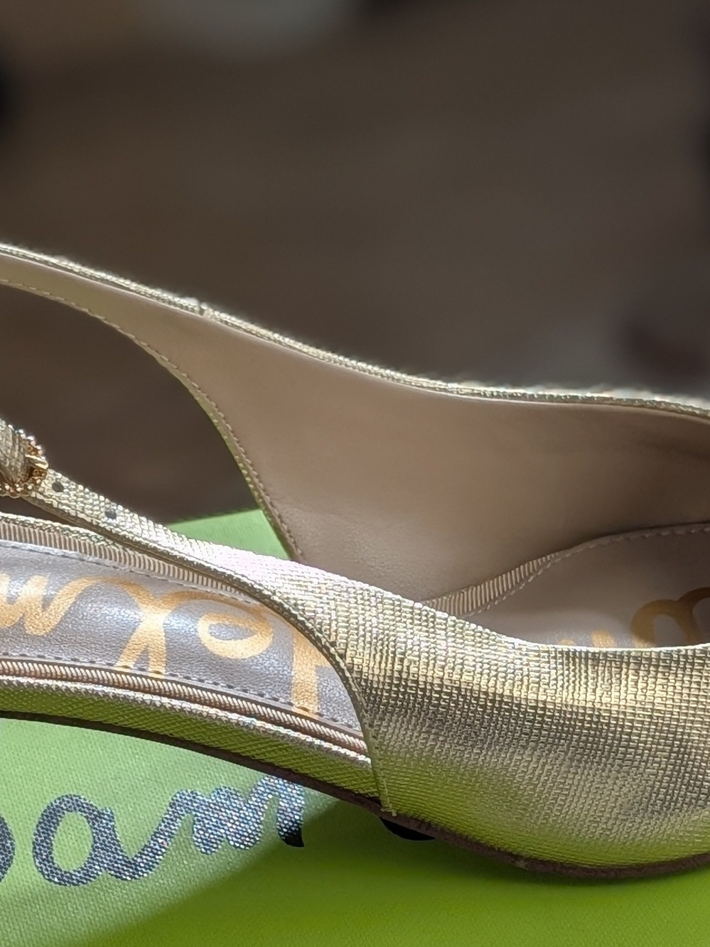 Sam Edelman Metallic Gold Embellished Slip-On Flat - Picture 4 of 7